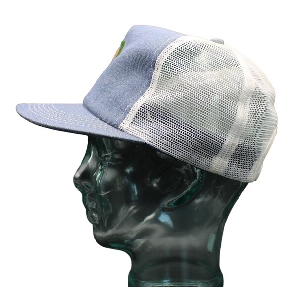 ASGROW Seed Mesh Trucker Snapback Hat Cap Vintage Lt Blue Denim Style K-Products - Picture 4 of 8